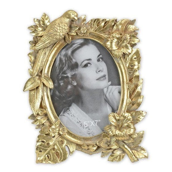 Bird Floral Oval Frame | Handcrafted Brass Decor