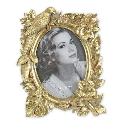 Bird Floral Oval Frame | Handcrafted Brass Decor