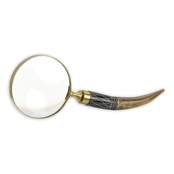 Horn Handle Magnifier | Brass Decor | Unique Home Accent | Gift Idea