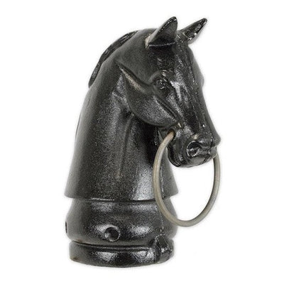 Cast Iron Hitching Post Horse Head - Black. Office Decor