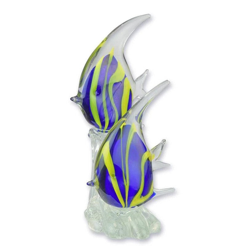 Murano Style Glass Figurine of a Pair of Angelfish Home Decor