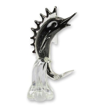Murano Style Glass Figurine of a Marlin Home Decor, Glass & Murano Dec