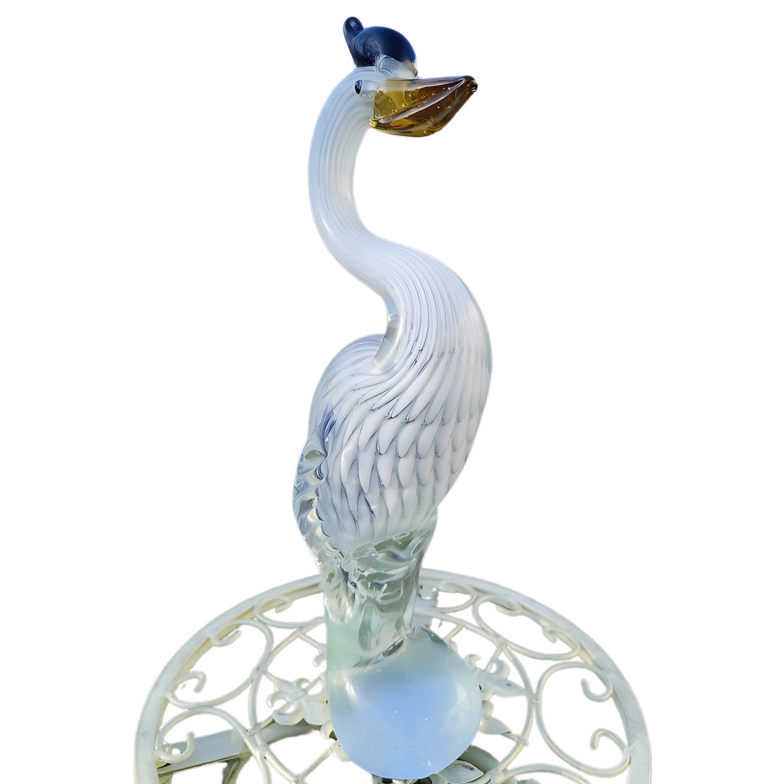 Murano Style Hand-Blown Glass Stork Figurine | Glass & Murano Decor