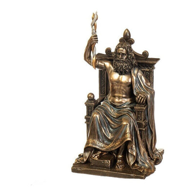 Zeus Statue.Zeus on Throne with Lightning, Mythology & Deity Sculpture