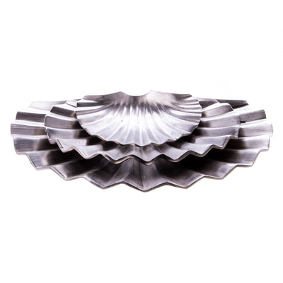 Layered Scallop Shell Bowl | Handcrafted Aluminium Decor