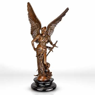 Bronze Sculpture "Peace in Arms" – Winged Warrior with Sword