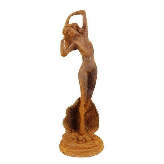 Rusty Cast Iron Figurine of the Birth of Venus. Home Decor