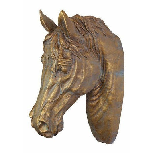 Resin and Fiber Sculpture of a Horse Head Wall Mount, Wall Plaques & S