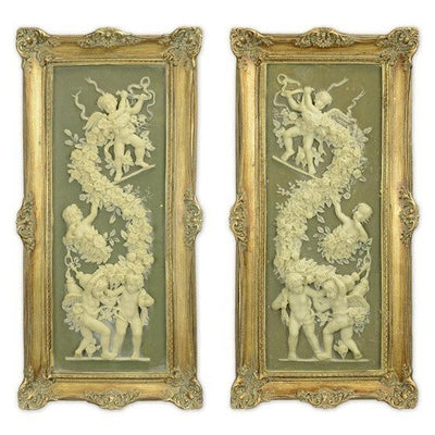 Cherub Wall Panels | Handcrafted Resin Decor | Unique Home Accent