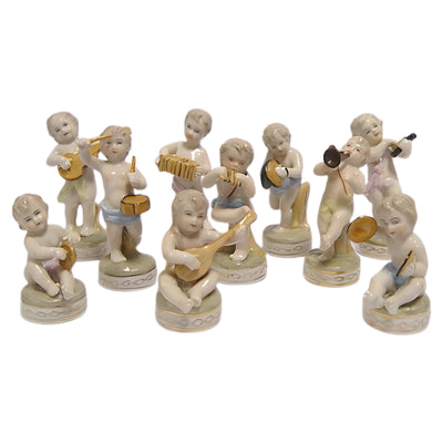 Porcelain Musician Angel Figurines Set | Handcrafted Porcelain Decor