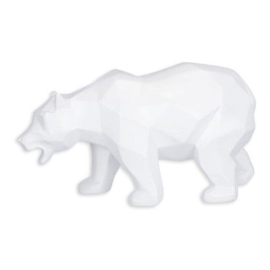 Low Poly Polar Bear Sculpture | Handcrafted Resin Decor