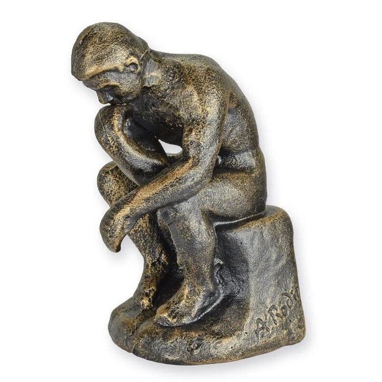 Cast Iron Sculpture of the Thinker Color Bronze. Home Decor
