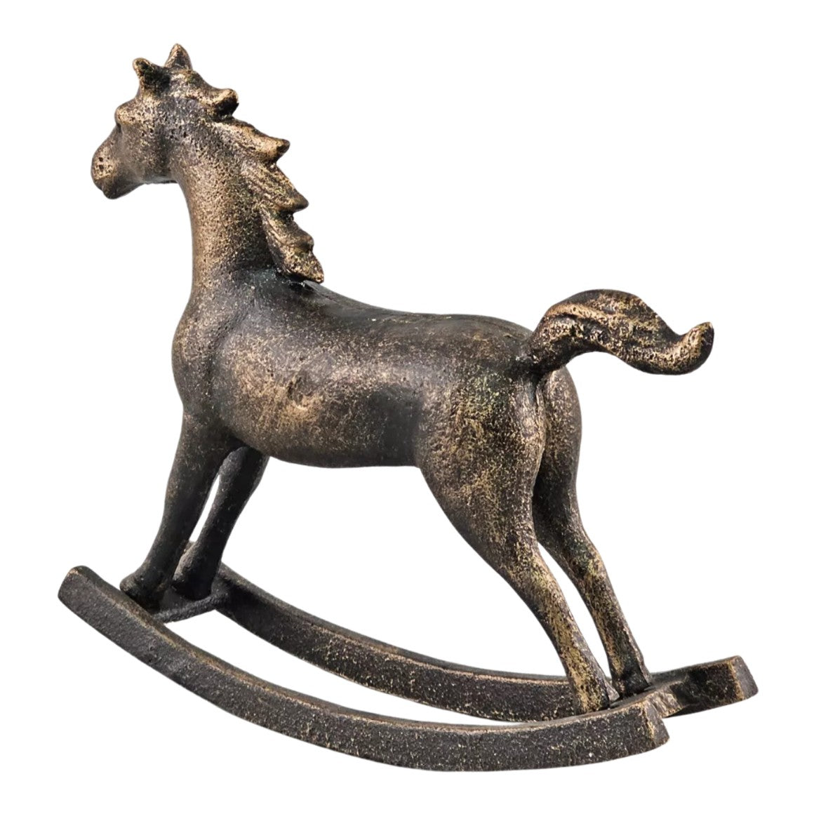 Nostalgic Delight: Handcrafted Cast Iron Rocking Horse, Animal Sculptu