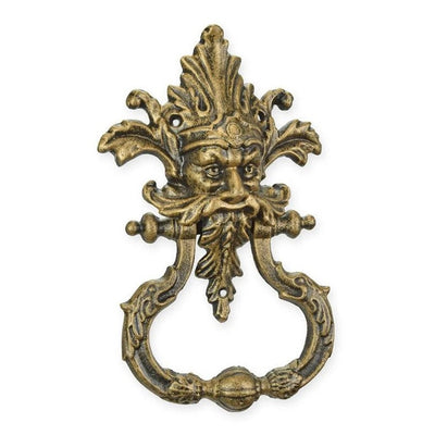 Green Man Door Knocker | Handcrafted Brass Decor