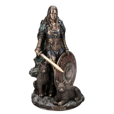 Freya Germanic Goddess as Shieldmaiden Statue. Nordic Goddess Freya