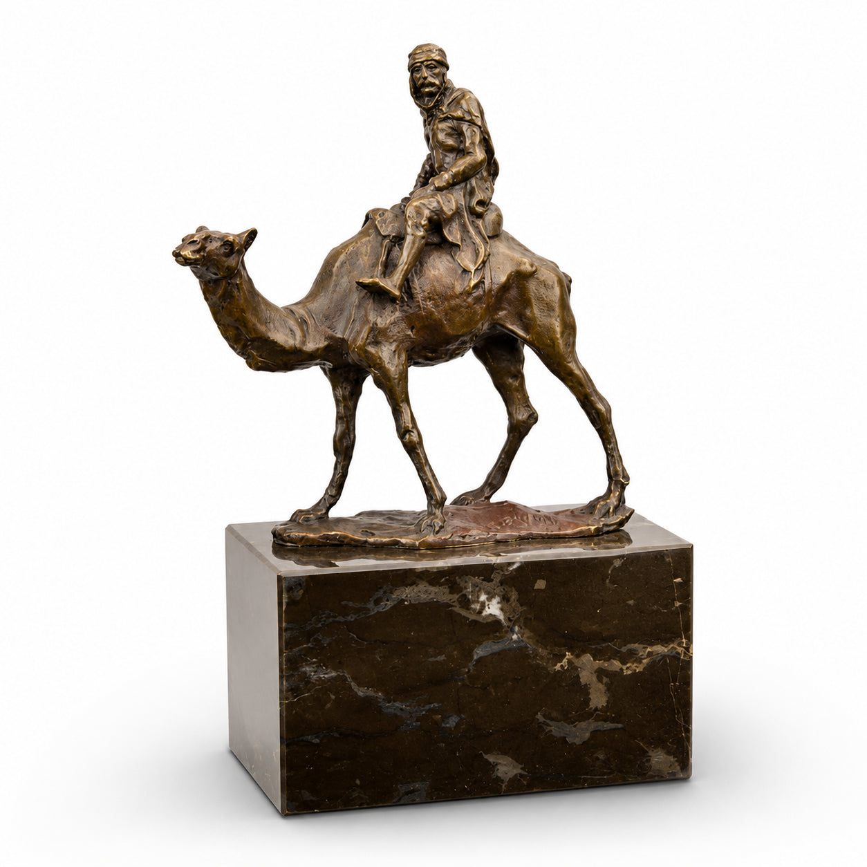 Bronze Sculpture of a Camel and Rider. Animal Decor, Animal Sculptures