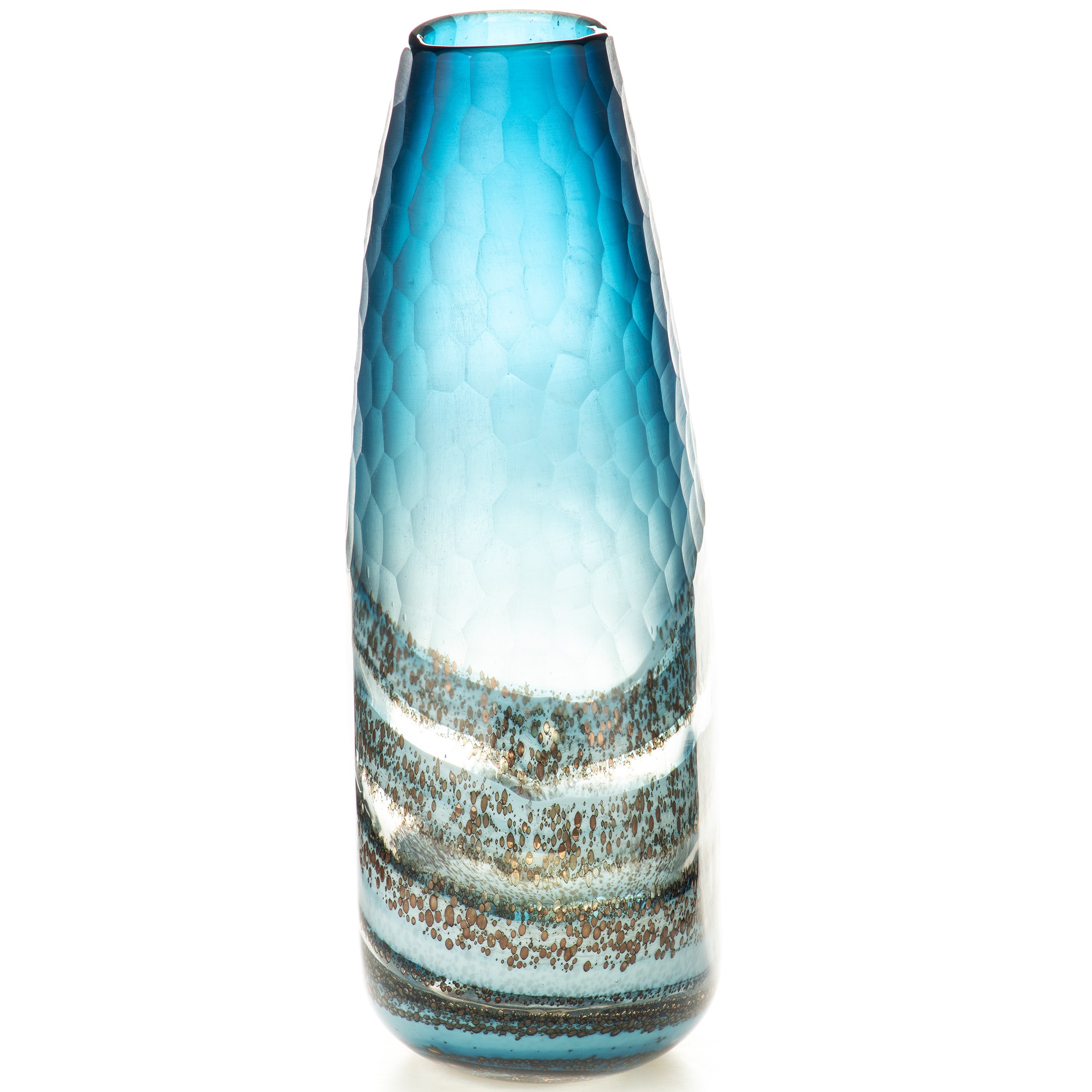 Hand-cut glass vase | Handcrafted Glass Decor | Unique Home Accent