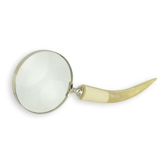 Horn Handle Magnifying Glass | Brass Decor | Unique Home Accent