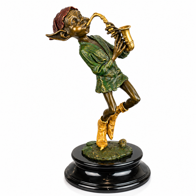 Elf Saxophone Musician | Handcrafted Bronze Decor