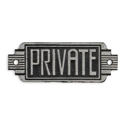 Private Door Plaque | Handcrafted Cast Iron Decor | Gift Idea