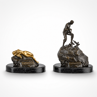 Thinker Reclining Duo | Handcrafted Bronze Decor