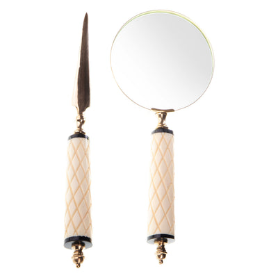 Set magnifying glass & letter opener | Handcrafted Brass Decor