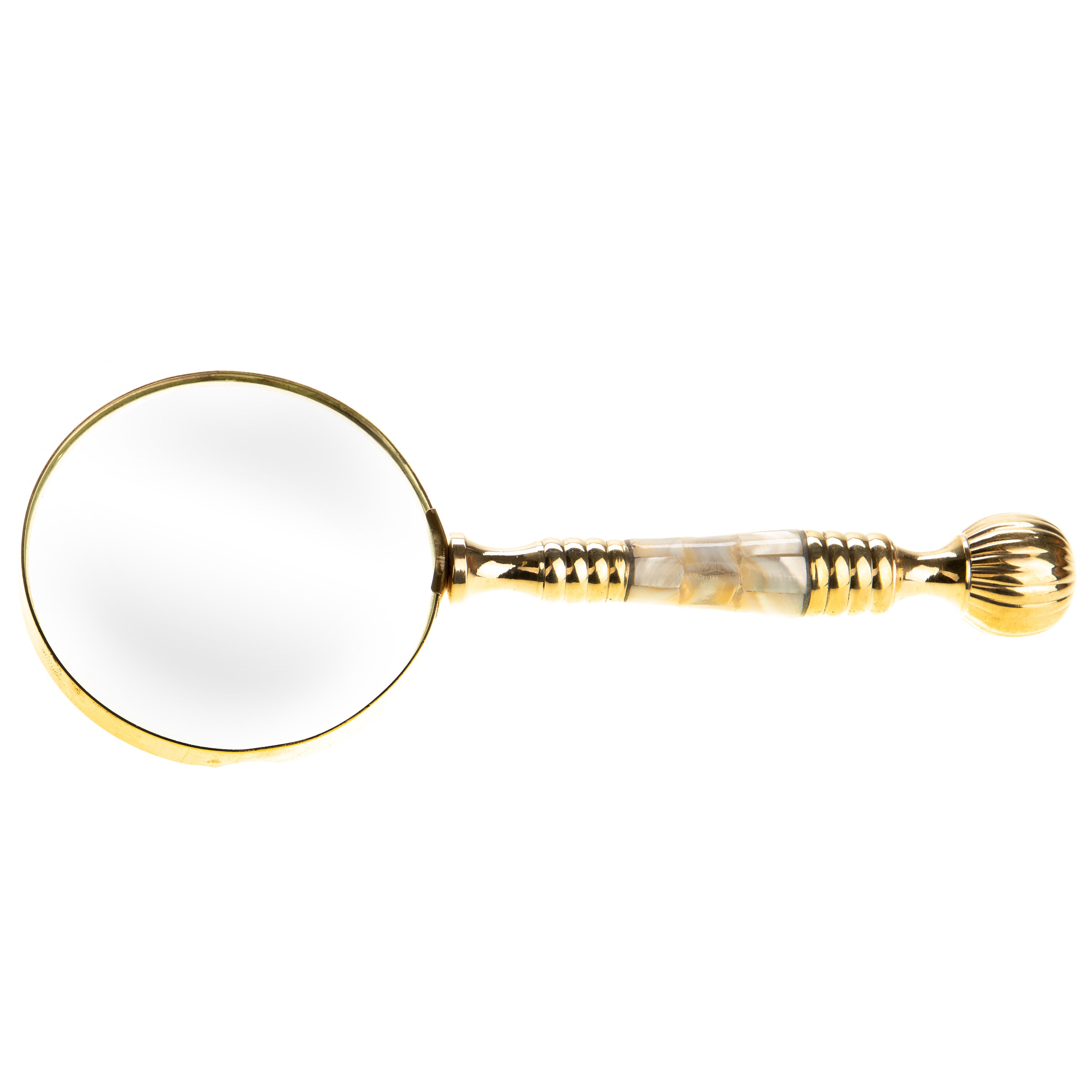 Brass Magnifying Glass – Long Handle Reading Loupe – view 1