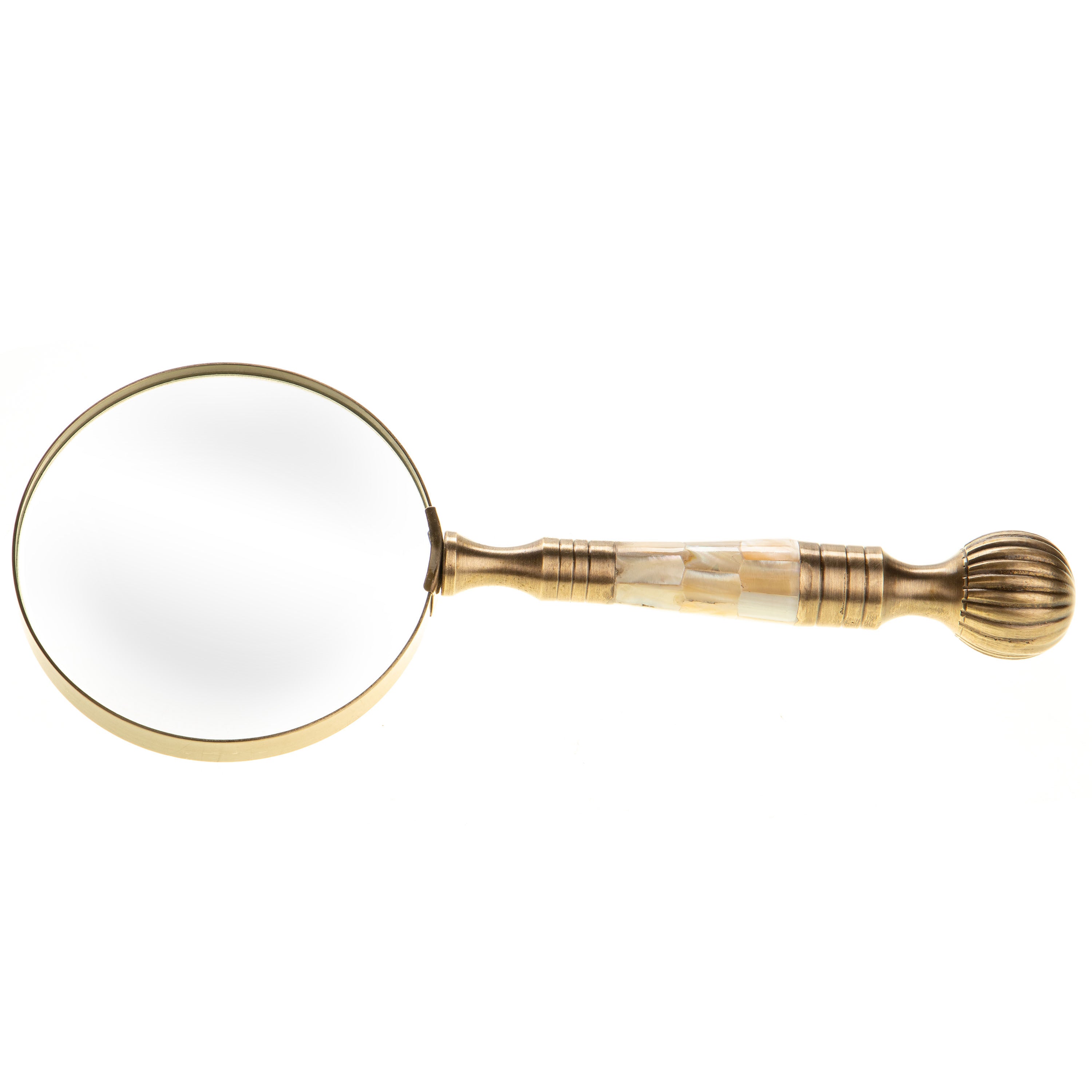 Brass Magnifying Glass – Large Antique Style Loupe – view 1