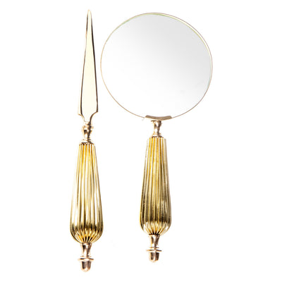 Set magnifying glass & letter opener | Handcrafted Brass Decor