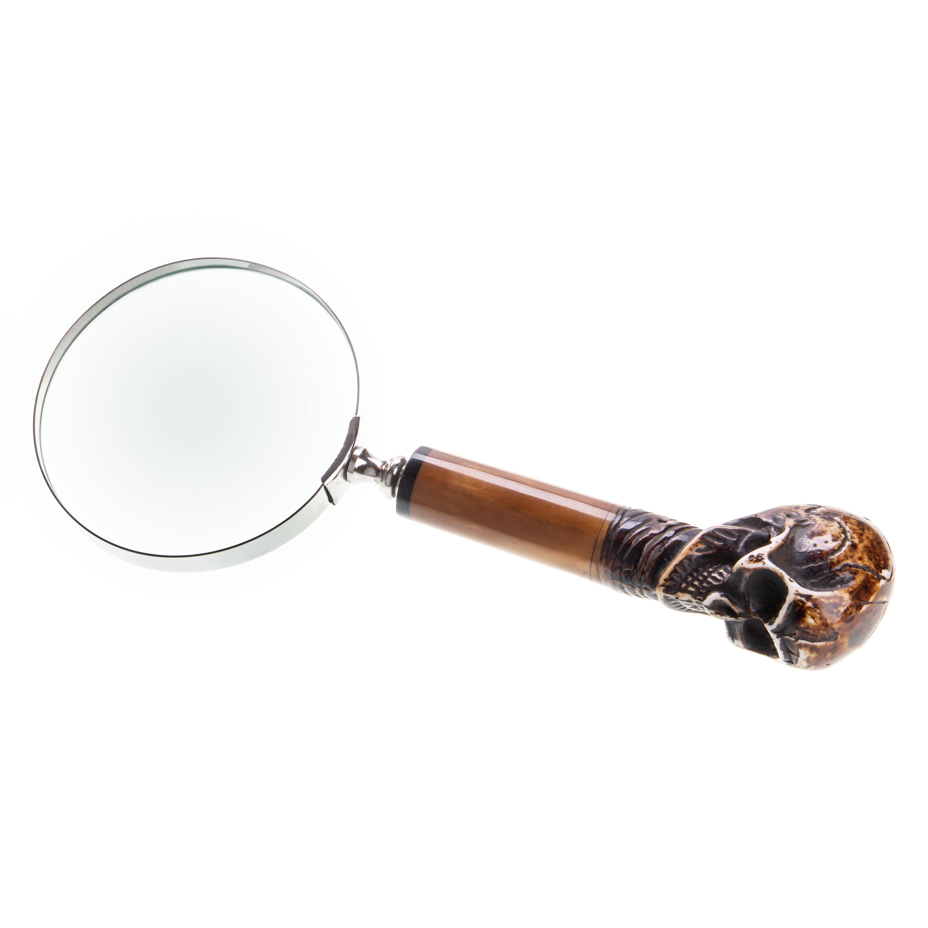 Magnifying glass with skull | Handcrafted Brass Decor | Unique Home