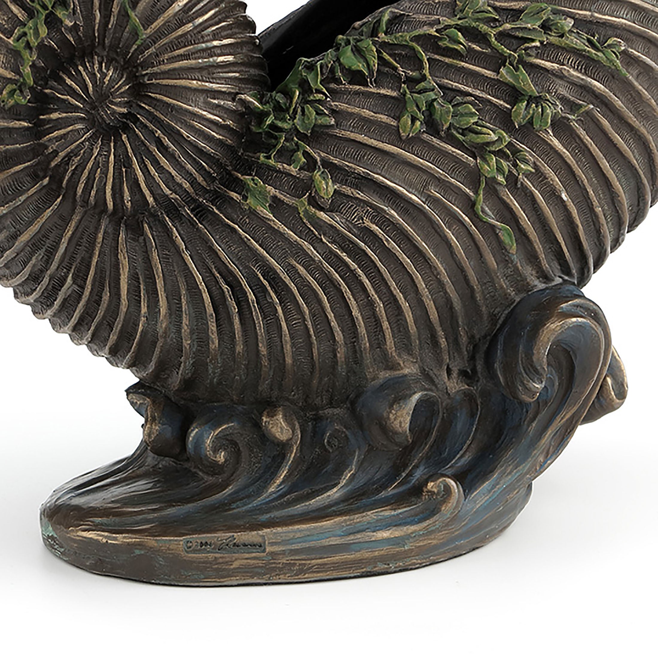 Art Nouveau Nude Lady Sitting On Nautilus Shell Vessel