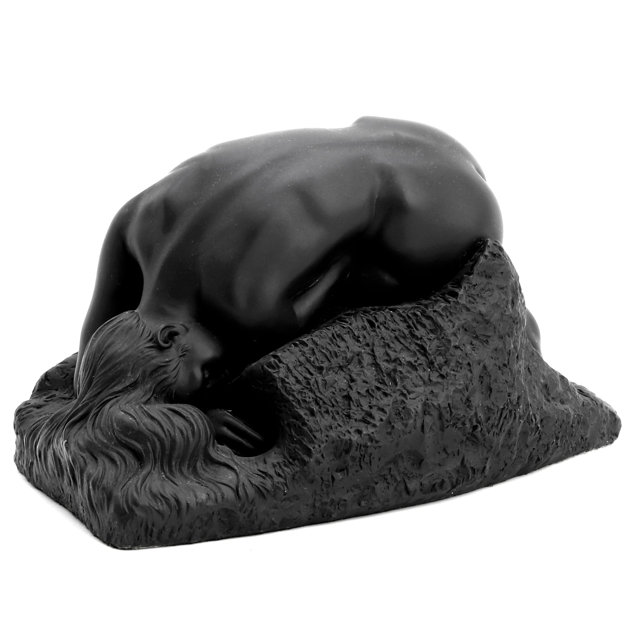 Nude Woman Lying Face Down On The Rock(Black)