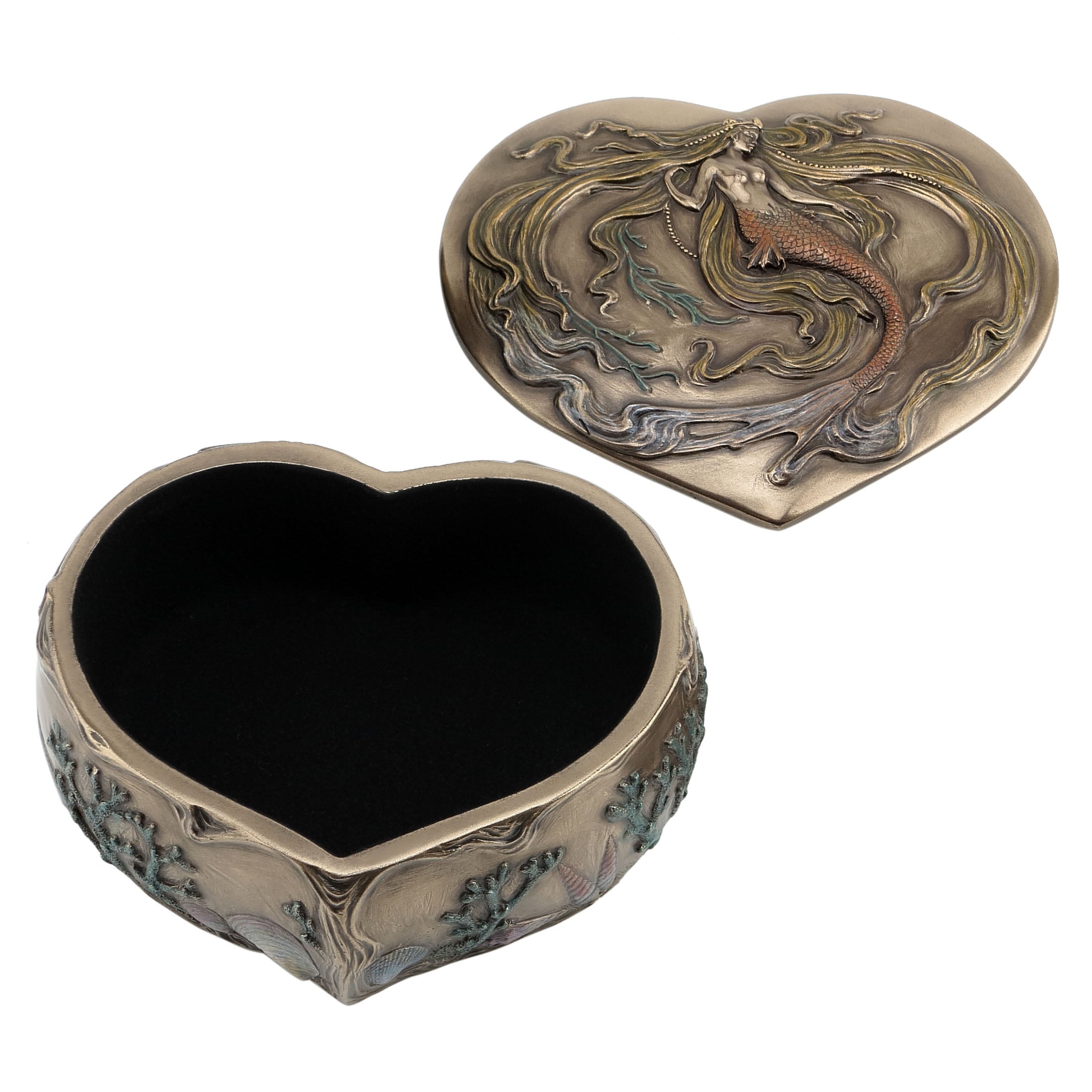 Mermaid Heart Shape Trinket Box