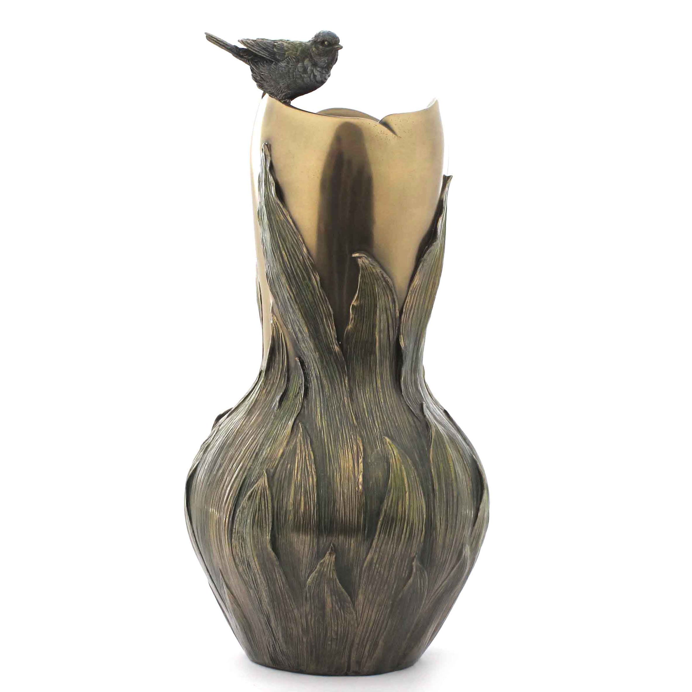 Pleione and Blue Tit Vase