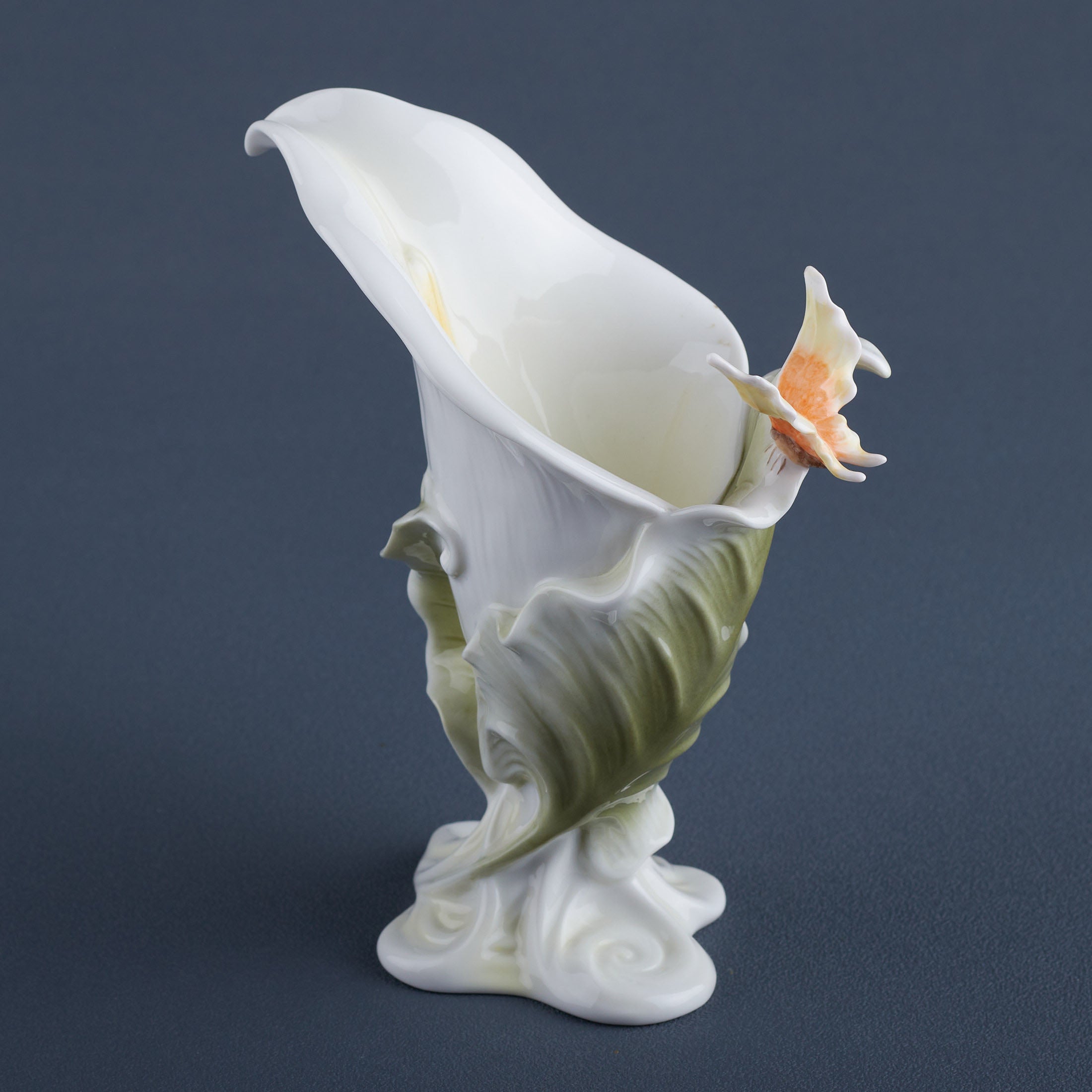 Calla Lily and Butterfly Votive Candle Holder Cup