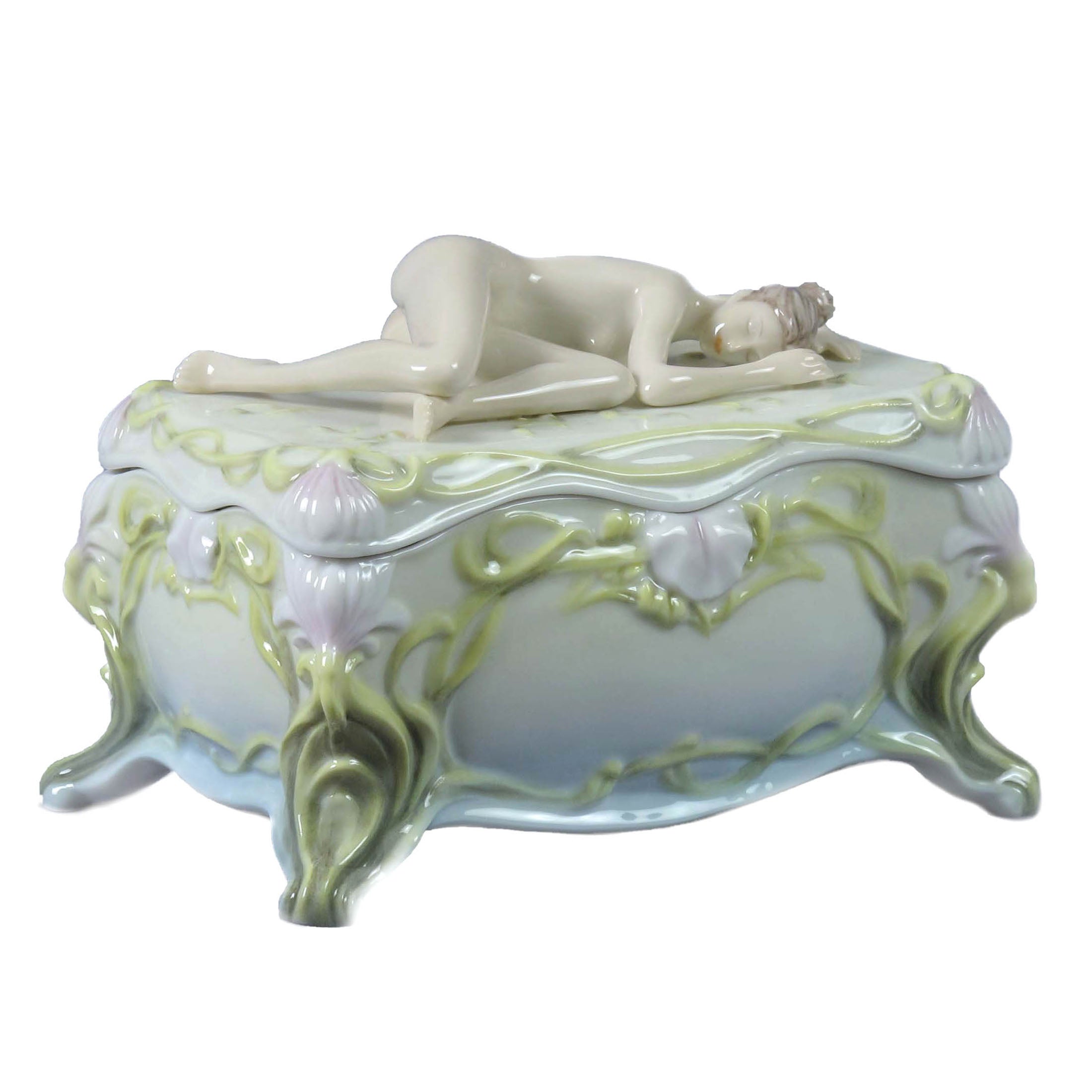 Slumbering Nude On Raised Trinket Box