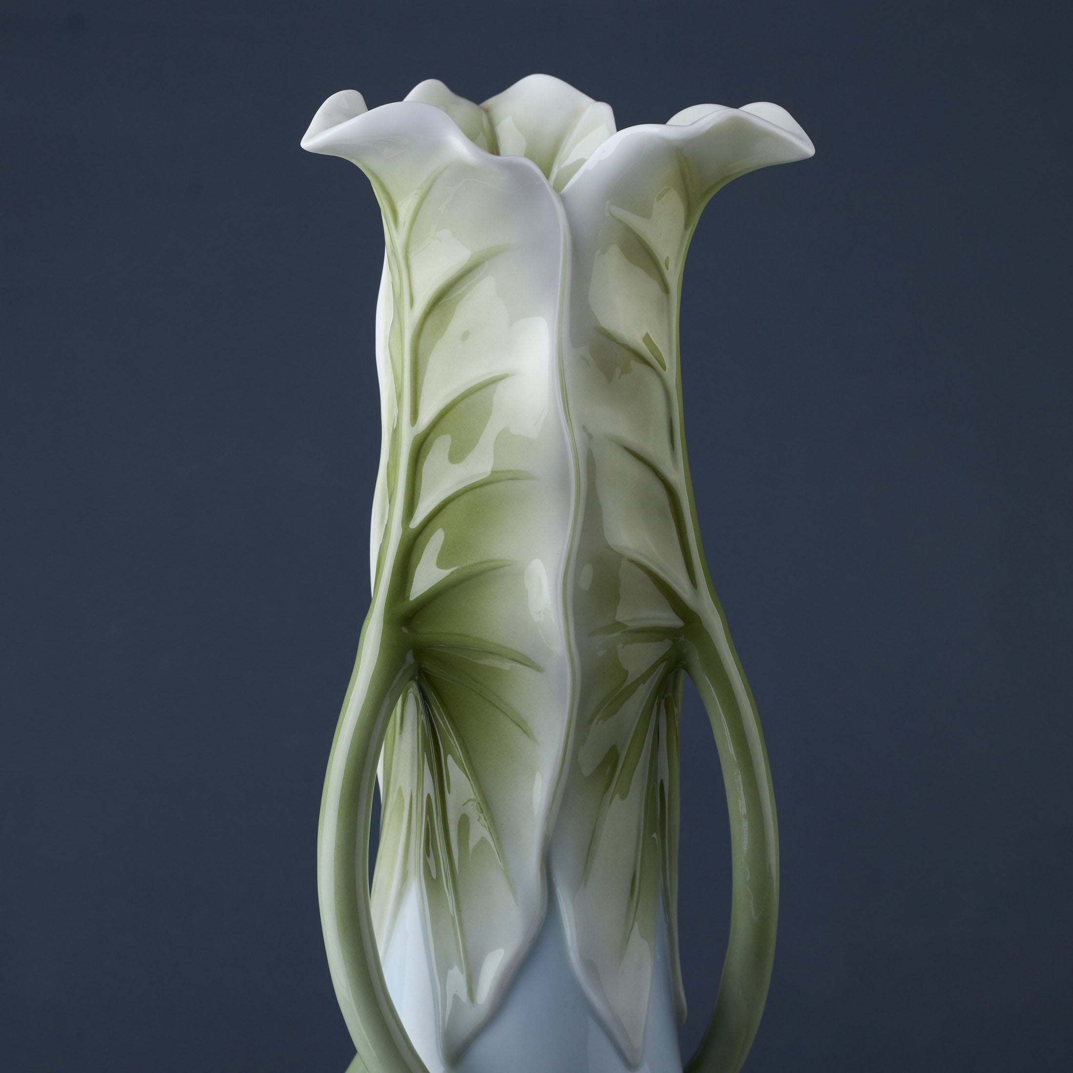 Triple Lotus Leaves Tall Vase