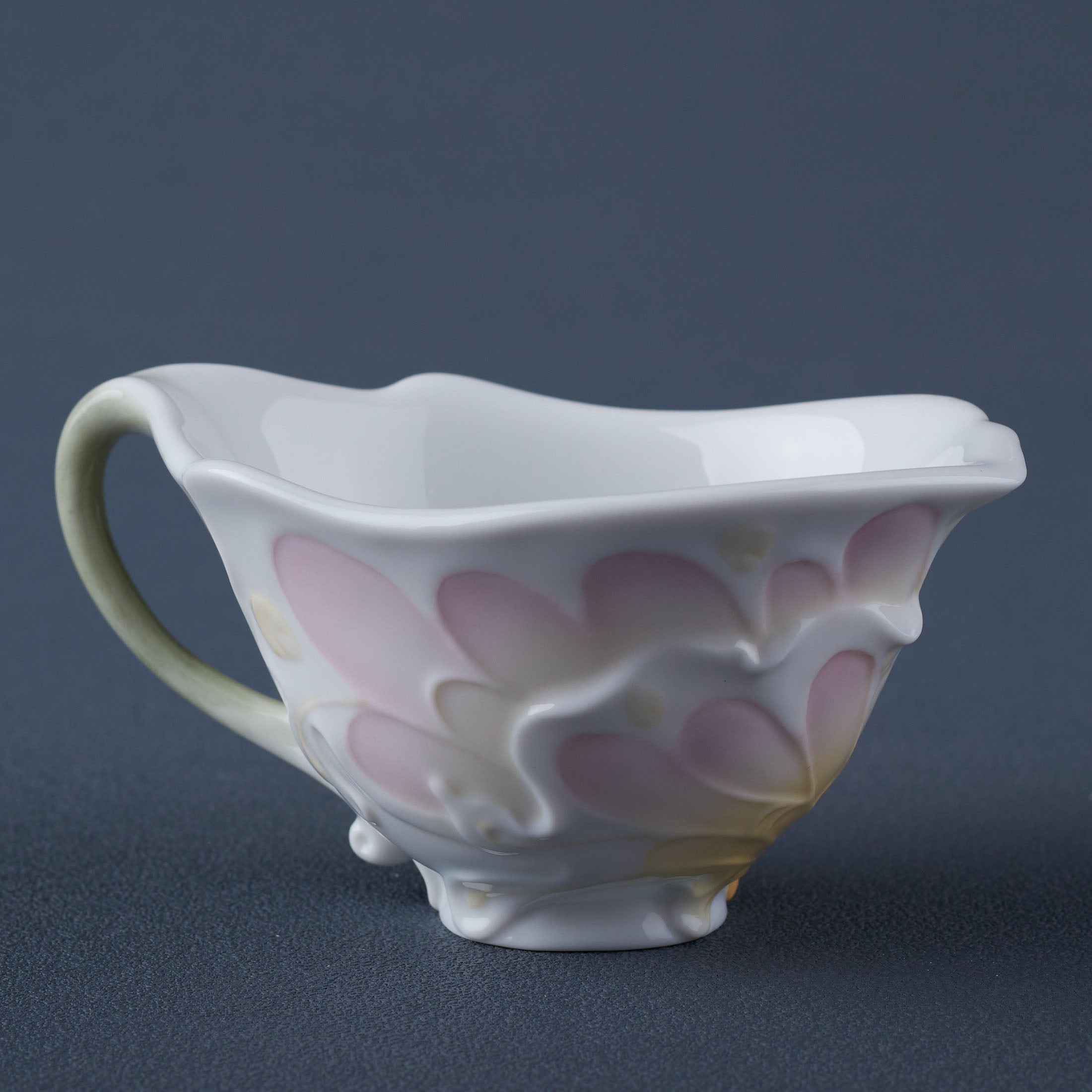 Freesia Coffee Cup Set With Spoon (Pink Flower)