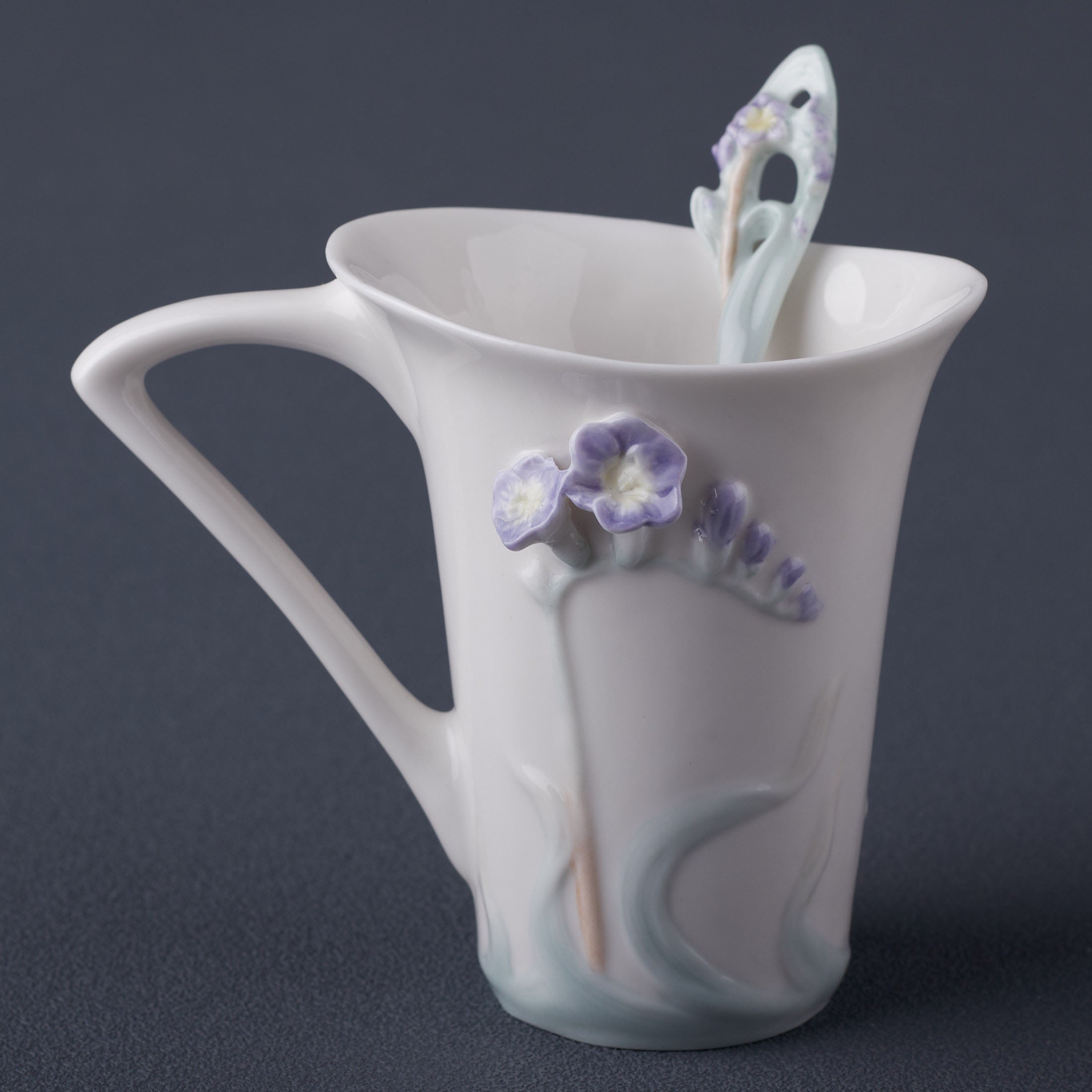 Freesia 3 Pcs Coffee Cup Set (Purple Flower)