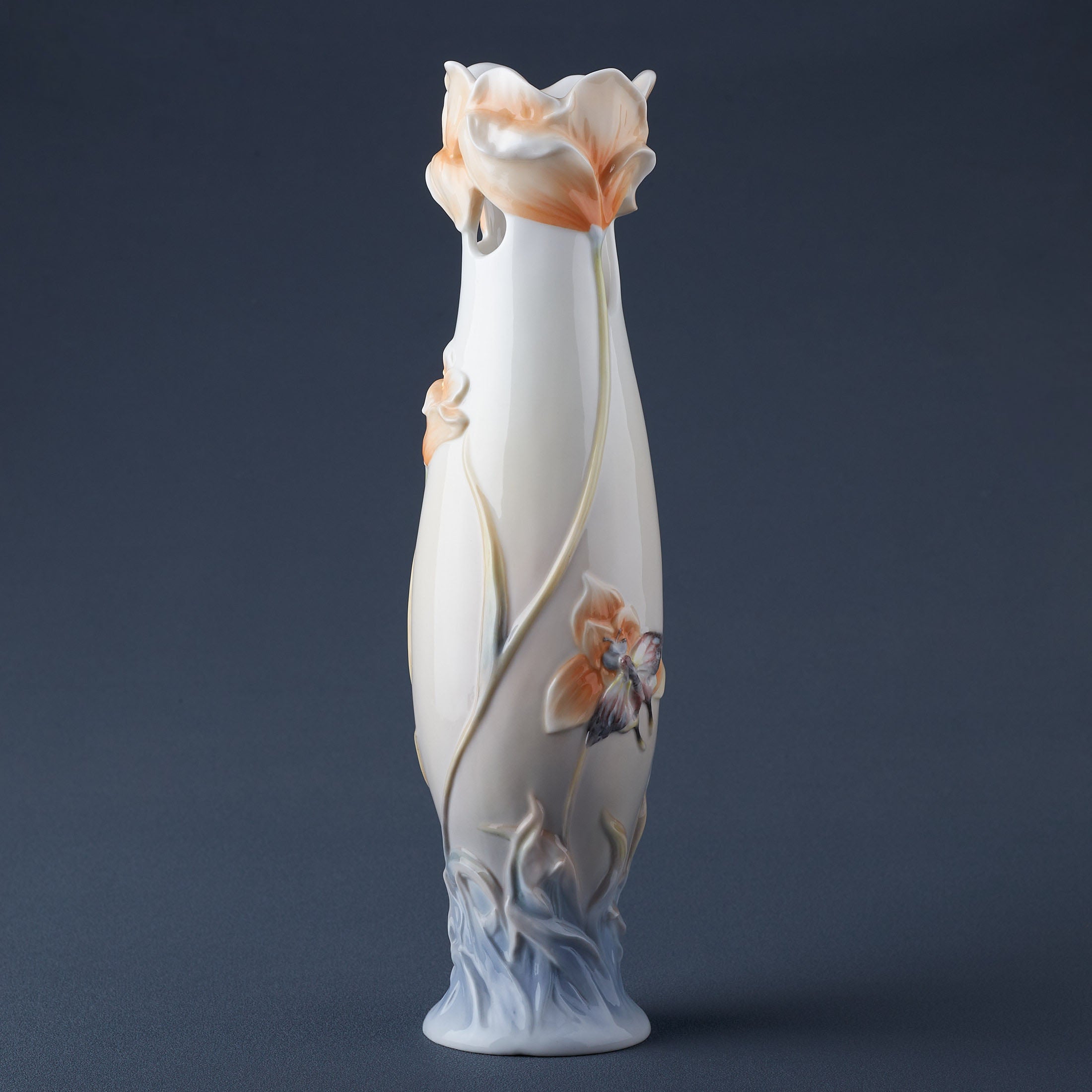 Little Butterfly And Tulip Vase