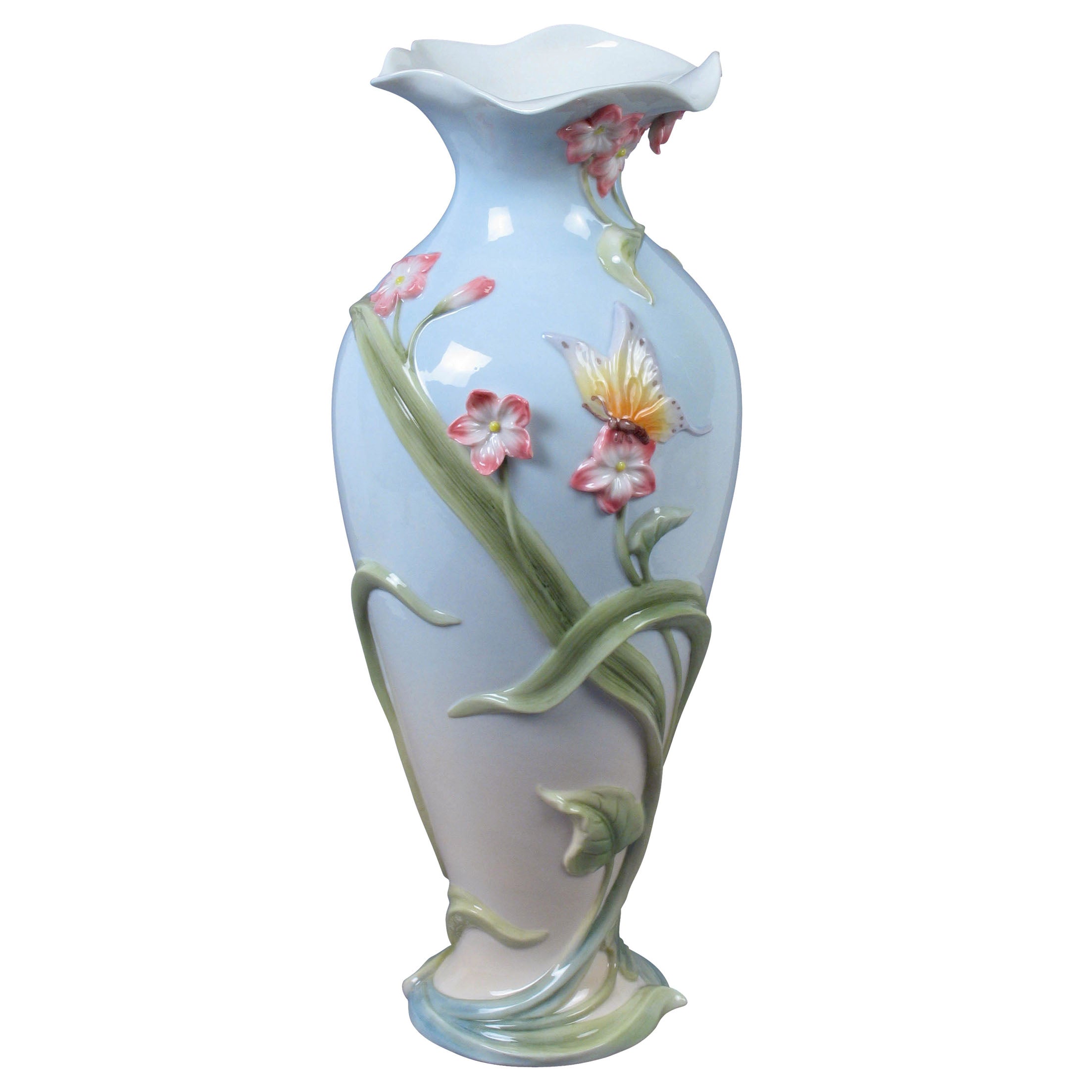 Freesia and Butterfly Vase
