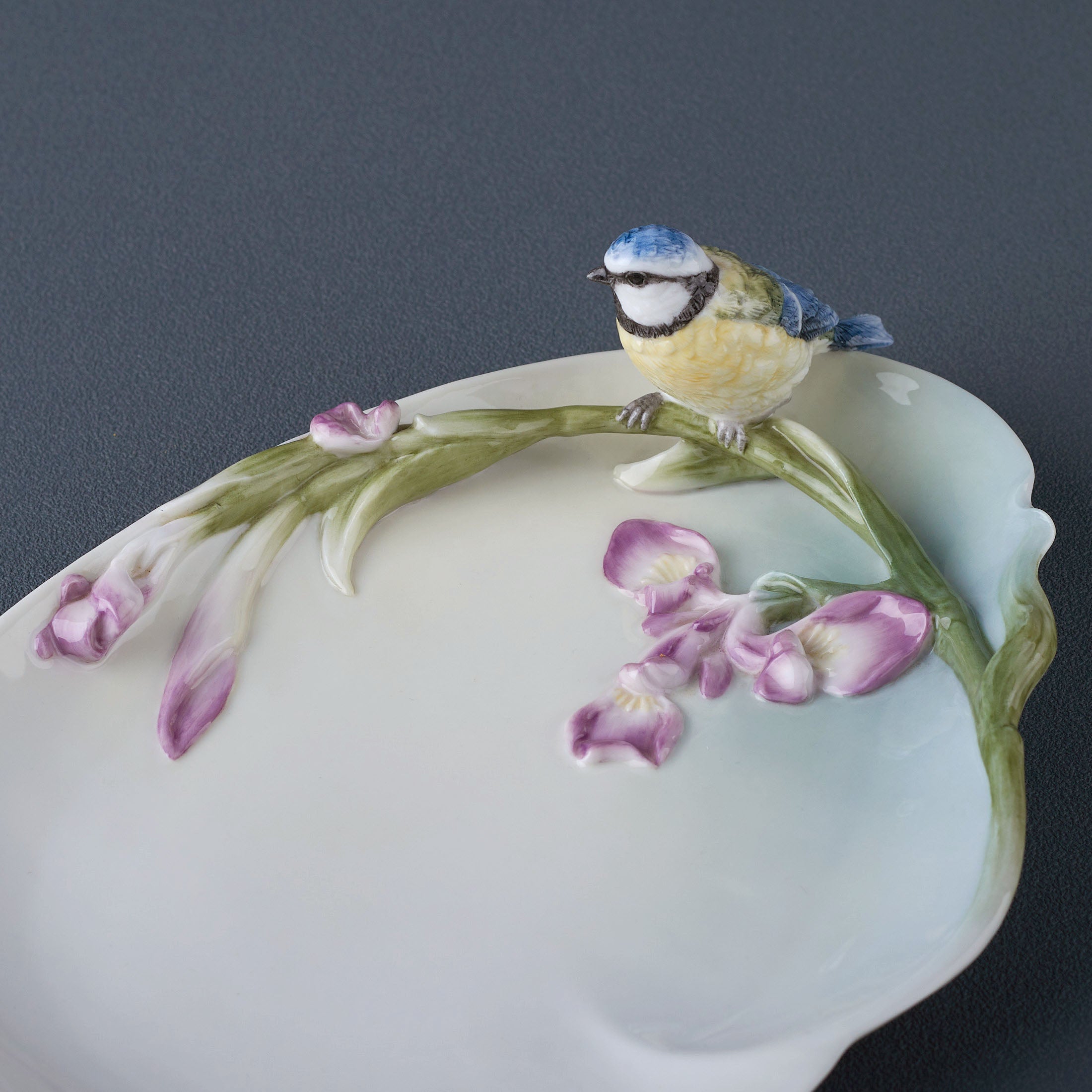 Iris and Blue Tit Dish