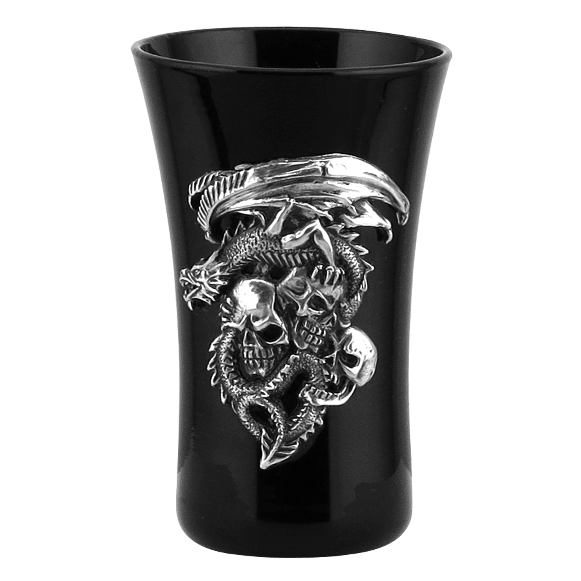 Dragon And Three Skulls Shot Glass