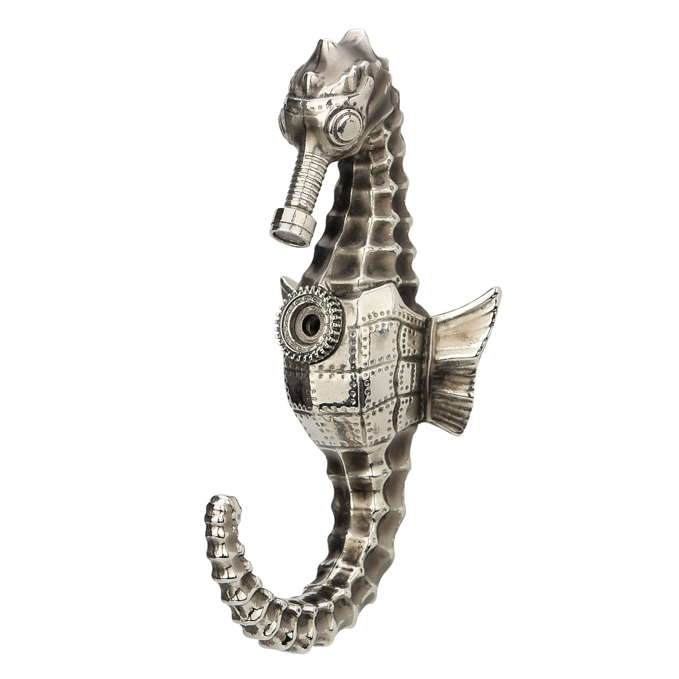 Steampunk Seahorse Wall Hook (Antique Nickel)