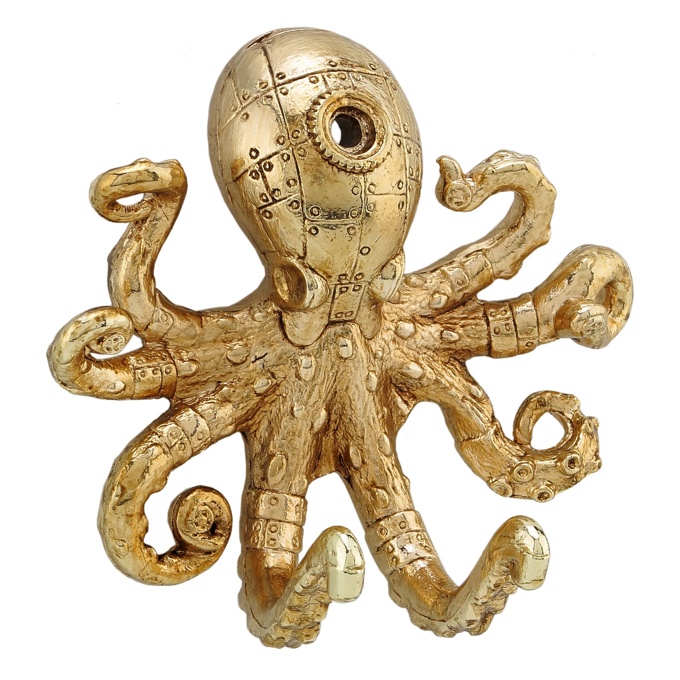 Steampunk Octopus Wall Hook (Antique Gold)