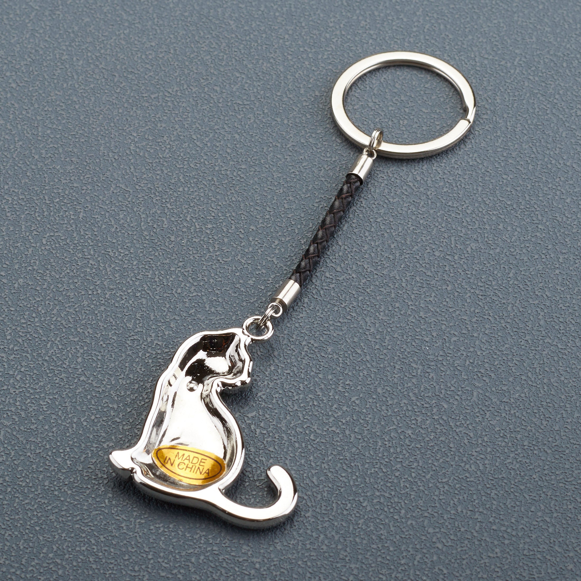 Cat With Head Turned Keychain (Black)