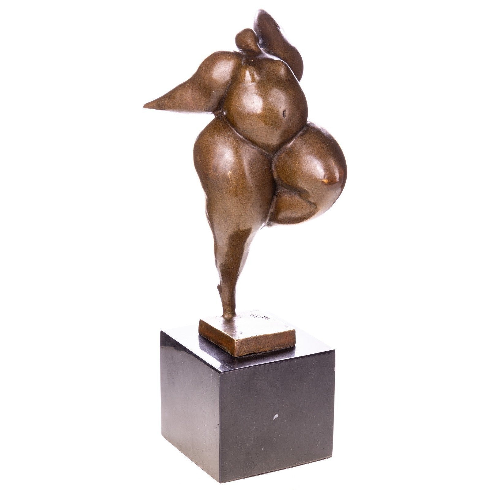 Abstract Curvy Dancing Woman Bronze Sculpture, Dancer & Performance Sc