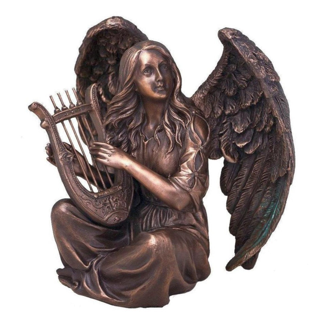 Angel with Harp | Mythology & Deity Sculptures | Home Decor