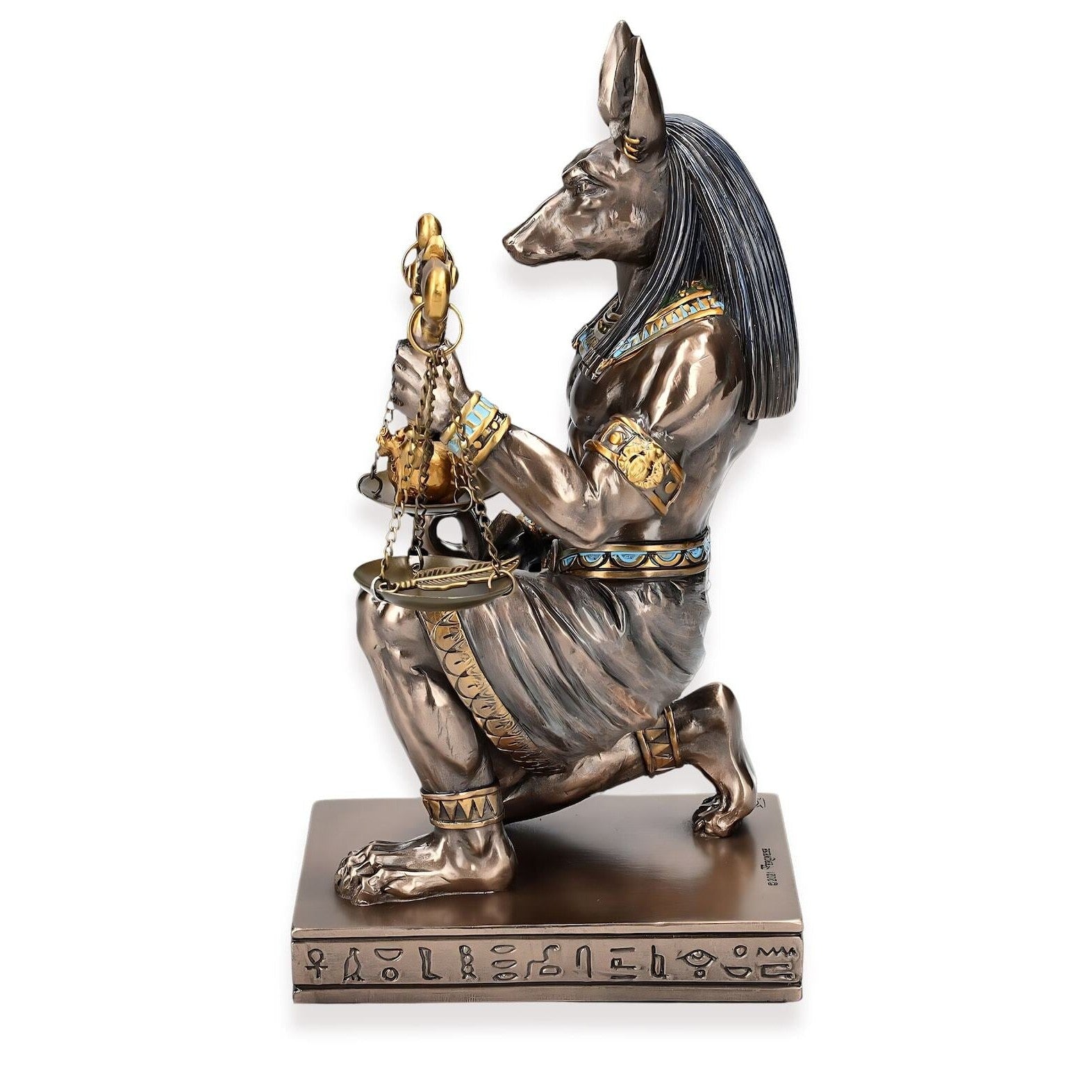Kneeling Anubis Scales | Handcrafted Bronze Decor