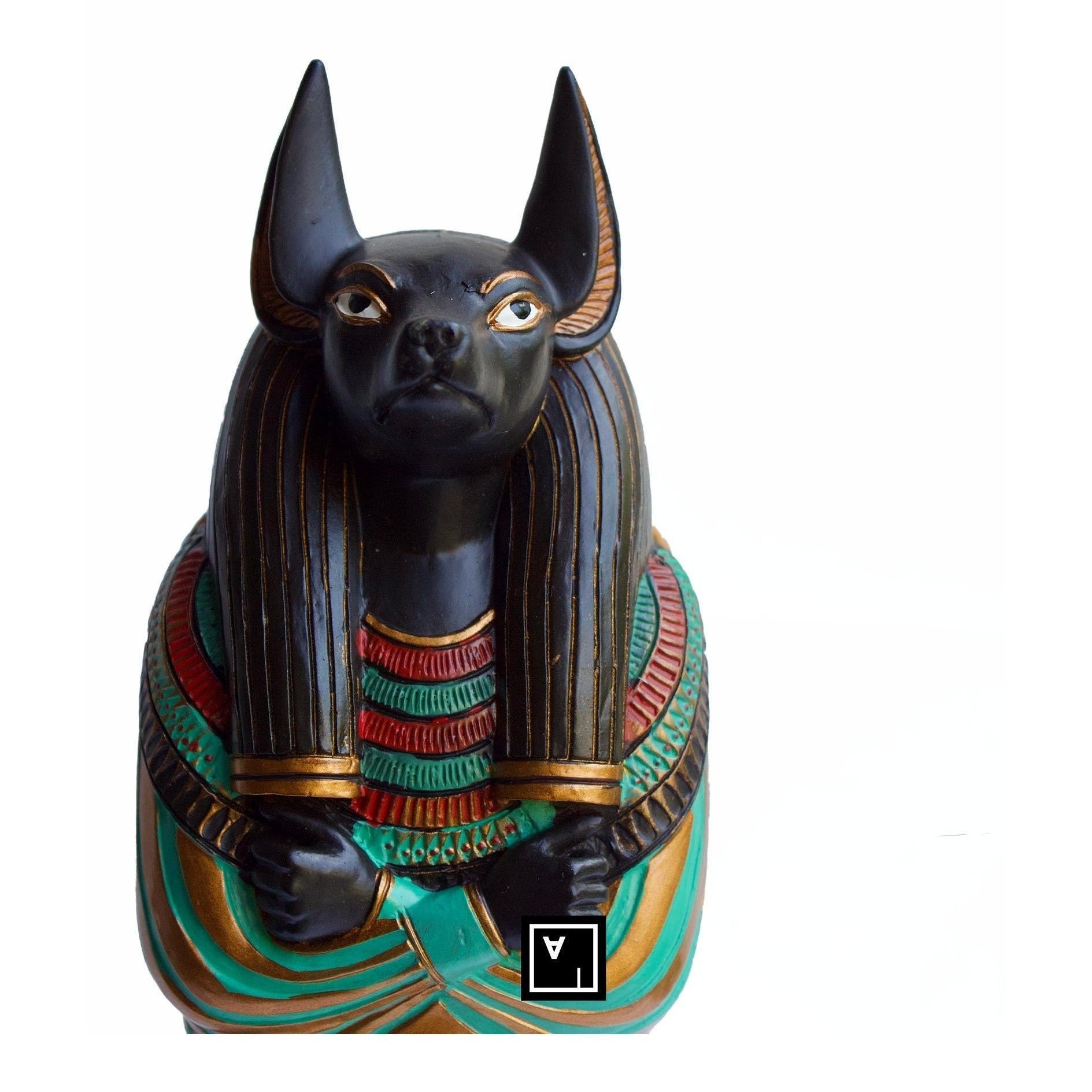 Anubis Canopic Sarcophagus | Handcrafted Resin Decor